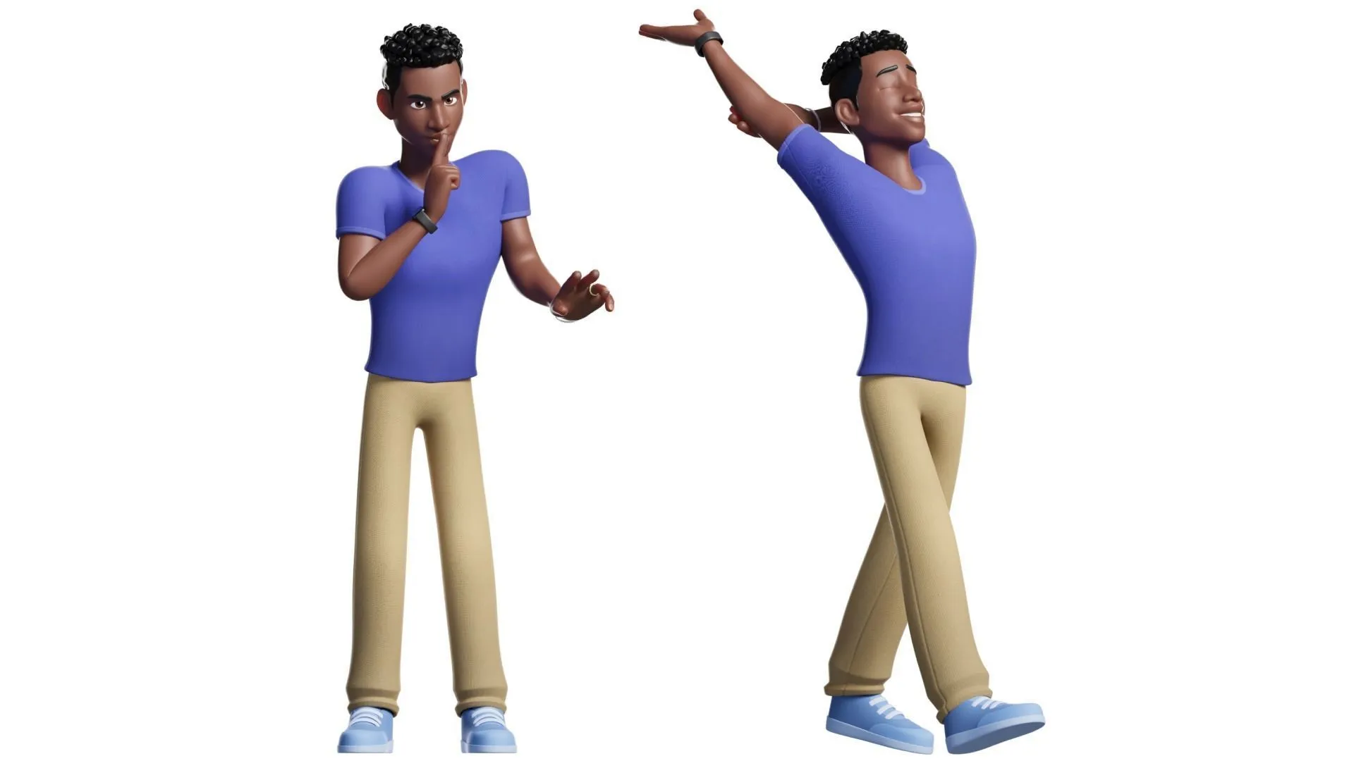 Customizable Black Man Character 3D character model showcase